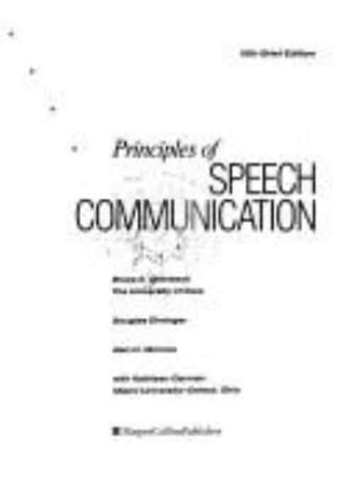 Principles of Speech Communication : Brief Edition Hardcover