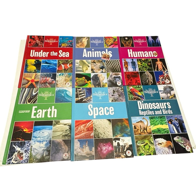 Britannica Encyclopedia Set: Space, Dinosaurs, Humans, Sea Animals Earth 6 Books