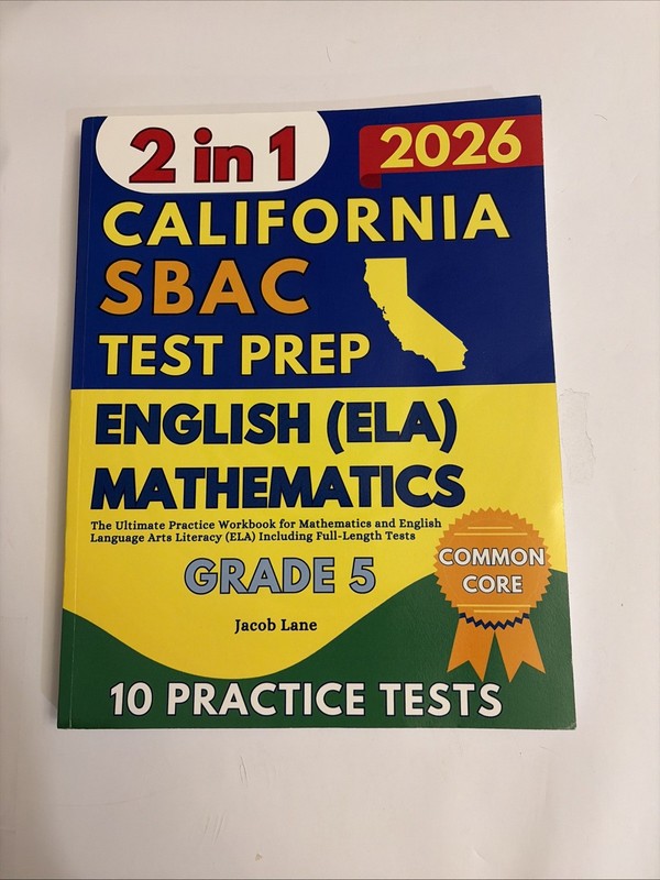 SBAC Test Prep California Grade 5 The 2 in 1 Practice Workbook for Mathematics