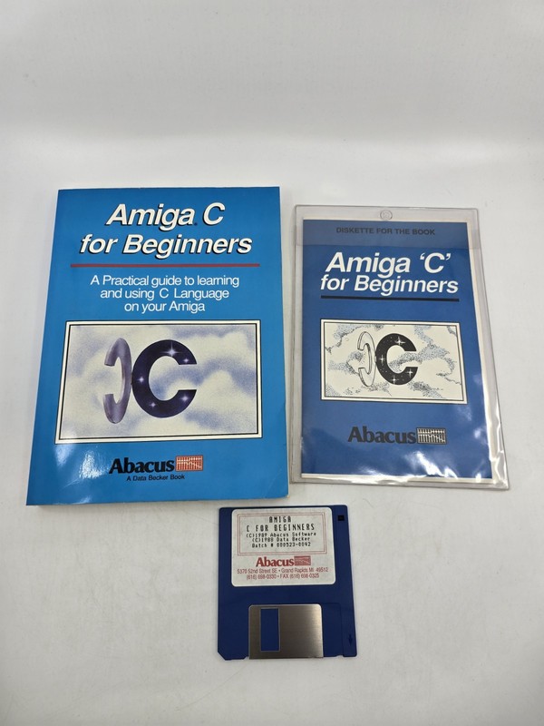 Amiga C for Beginners Book w/ Disk 3rd Printing Abacus Data Becker Untested