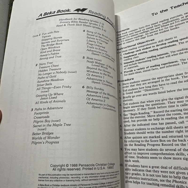 A beka Read & Think Skill Sheets Grade 6 Paperback gallery