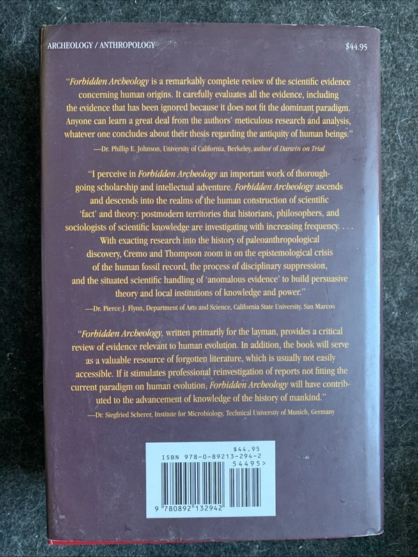 Forbidden Archeology : The Full Unabridged Edition by Michael A. Cremo + : HC gallery
