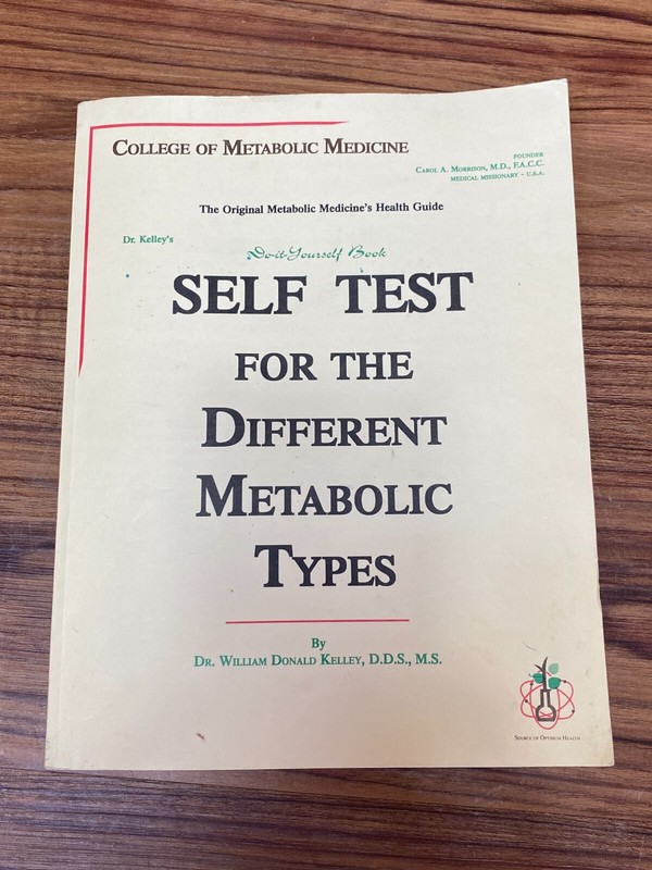 PERSONAL NOTES EDITS FROM Dr. Kelley SELF TEST FOR THE DIFFERENT METABOLIC TYPES
