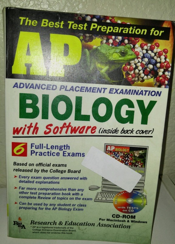 AP BIOLOGY REA College Entrance 6 Full Practice Exams + CD ROM DETAILED Answers