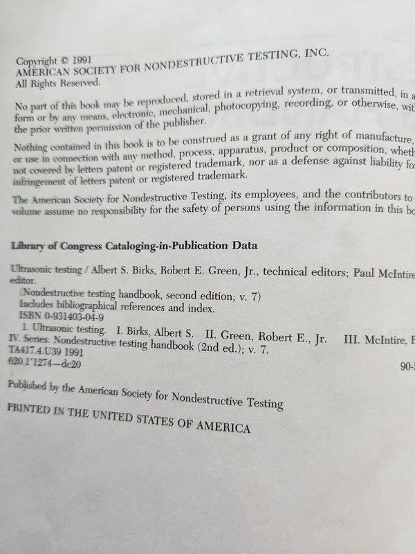 Nondestructive Testing Handbook 2nd Edition Volume 7 Ultrasonic Testing Handbook gallery