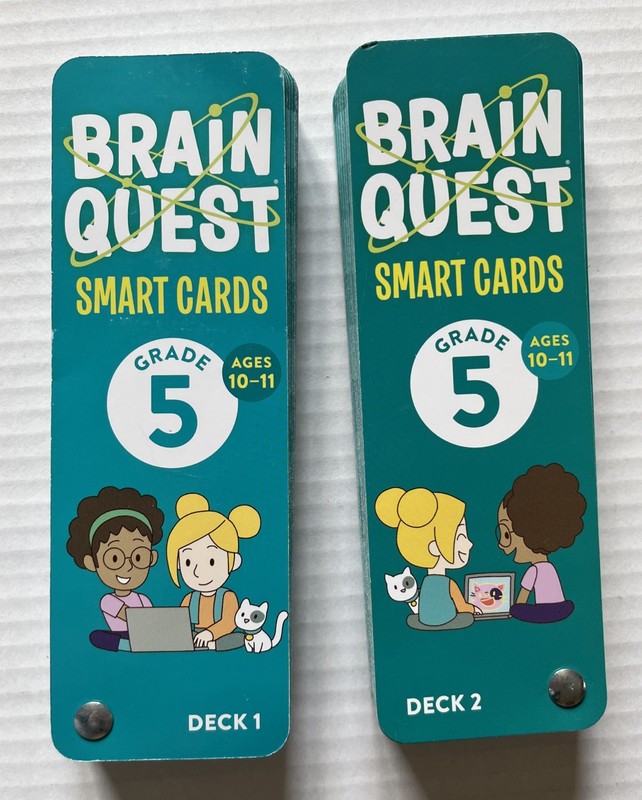Brain Quest Smart Cards Grade 5 Deck 1 & 2 Summer Study Homeschool