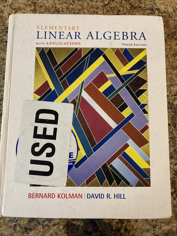 Elementary Linear Algebra with Applications (9th Edition) – Hardcover – GOOD