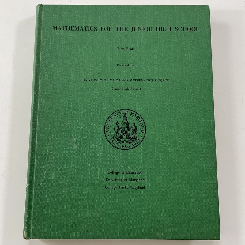 Mathematics For The Junior High School Textbook Maryland 1959 HC Carnegie Corp