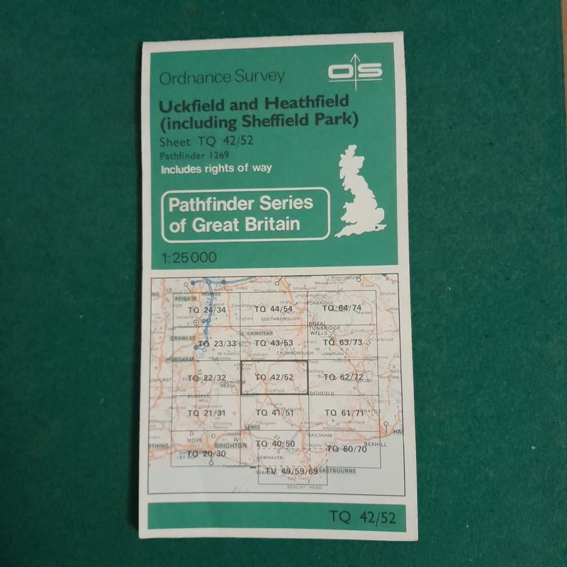 OS PATHFINDER SHEET TQ 42/52 UCKFIELD AND HEATHFIELD WALKERS MAP 1:25 000