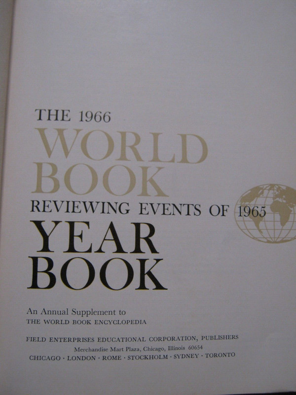 The World Book Yearbook 1966 ,626 pages