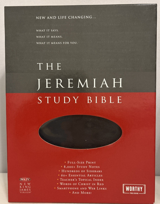 The David Jeremiah Study Bible NKJV Black Leatherluxe Full Size Print Red Letter
