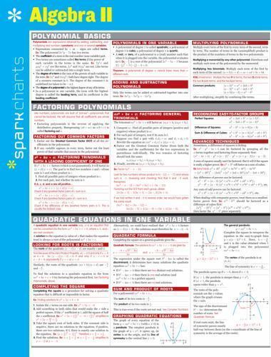 Algebra II SparkCharts – pamphlet, 9781411470163, SparkNotes