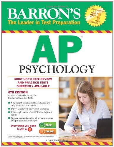 BARRON’S AP PSYCHOLOGY, 6TH EDITION By Weseley Allyson J. Ed.d. & Robert Mint