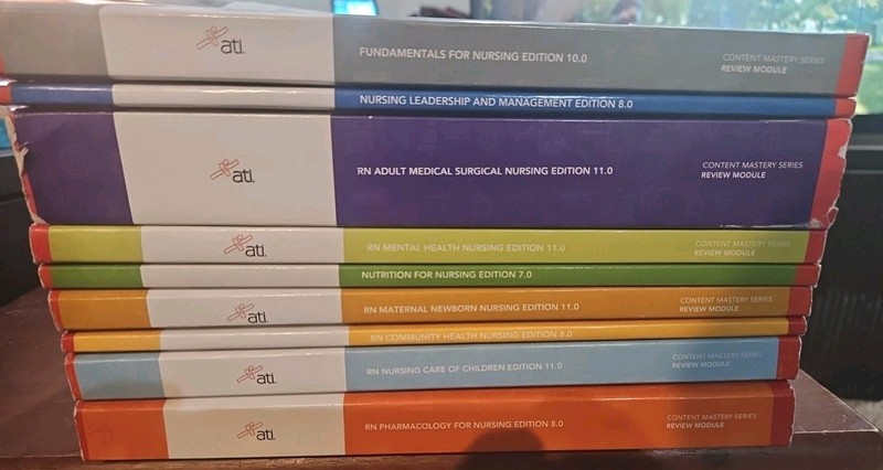ATI Nursing Education RN Content Mastery Review Modules – 9 Book Student Set