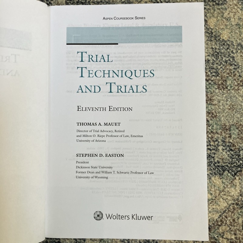 Aspen Coursebook Ser.: Trial Techniques and Trials by Easton and Mauet 2021 gallery