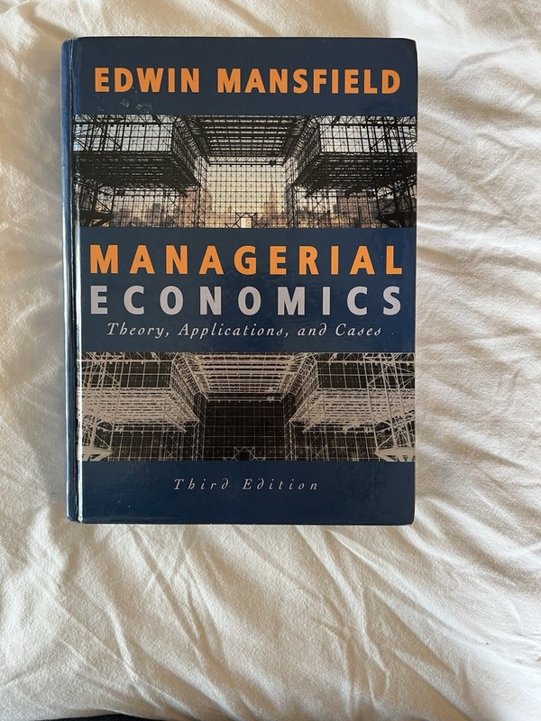 Managerial Economics Third Edition Edwin Mansfield Hardcover Textbook