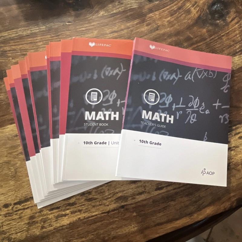 AOP LIFEPAC Math Grade 10 Units 1-10 Student Worktexts + Teacher’s Guide 2022