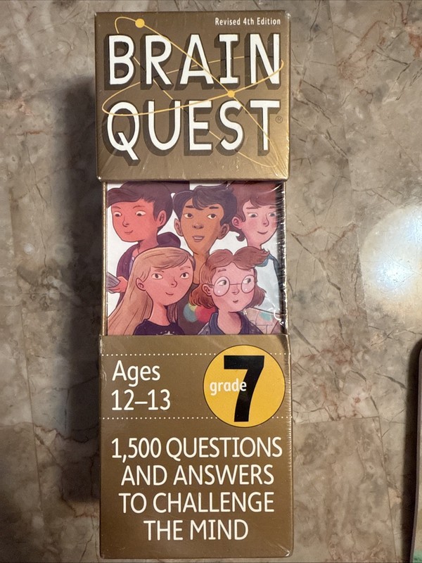 Brain Quest Grade 7 Revised 4th Edition 1500 Questions & Answers Ages 12-13 NEW
