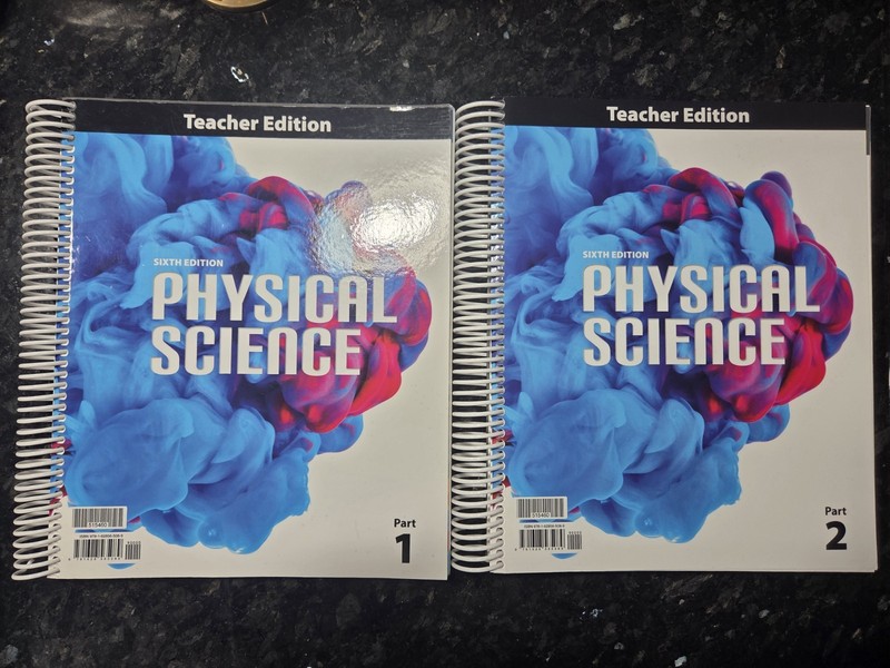 Physical Science Teacher 6th Edition Spiral Bound Parts 1 & 2 BJU Press 2020