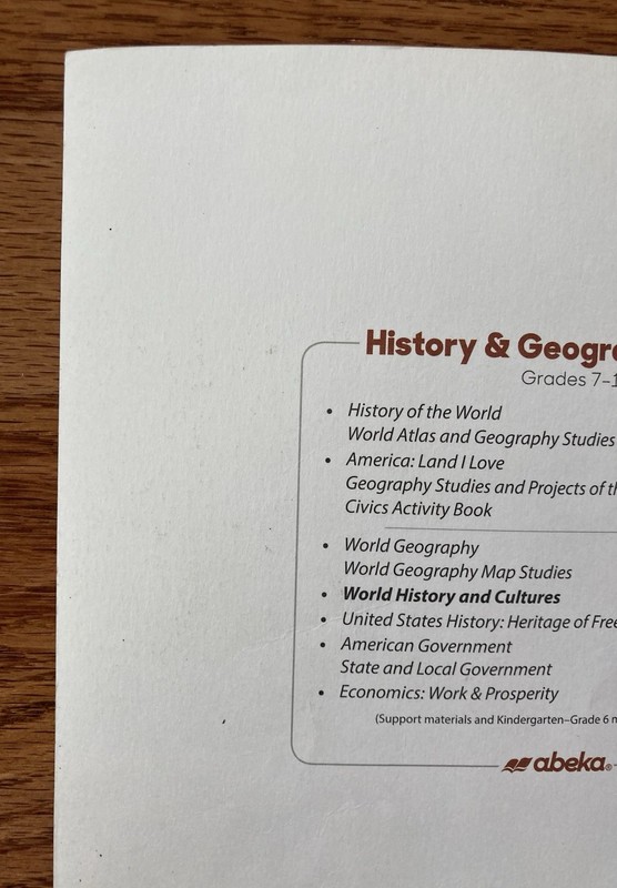 Abeka World History and Cultures Third Edition Teacher Edition gallery