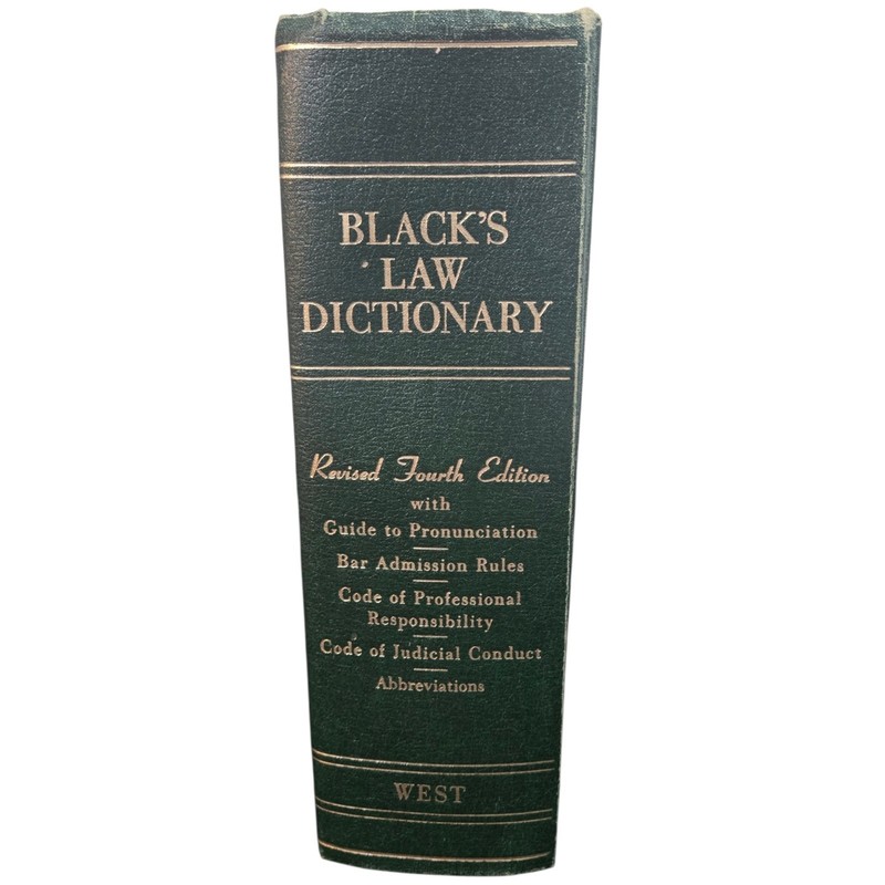 BLACKS LAW DICTIONARY Hardcover Revised Fourth 4th Edition West Publishing 1968