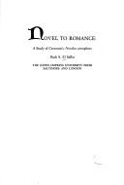 Novel to Romance : A Study of Cervantes’ Novelas Ejemplares Ruth