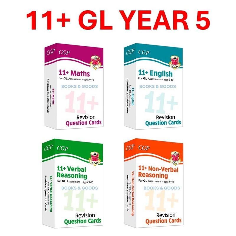 11+Plus Year 5 GL Maths English Revision Question Cards 4 PACK Ages 9-10 CGP