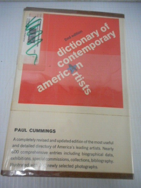 Dictionary Of Contemporary American Artists 2nd Ed By Paul Cummings Hardcover