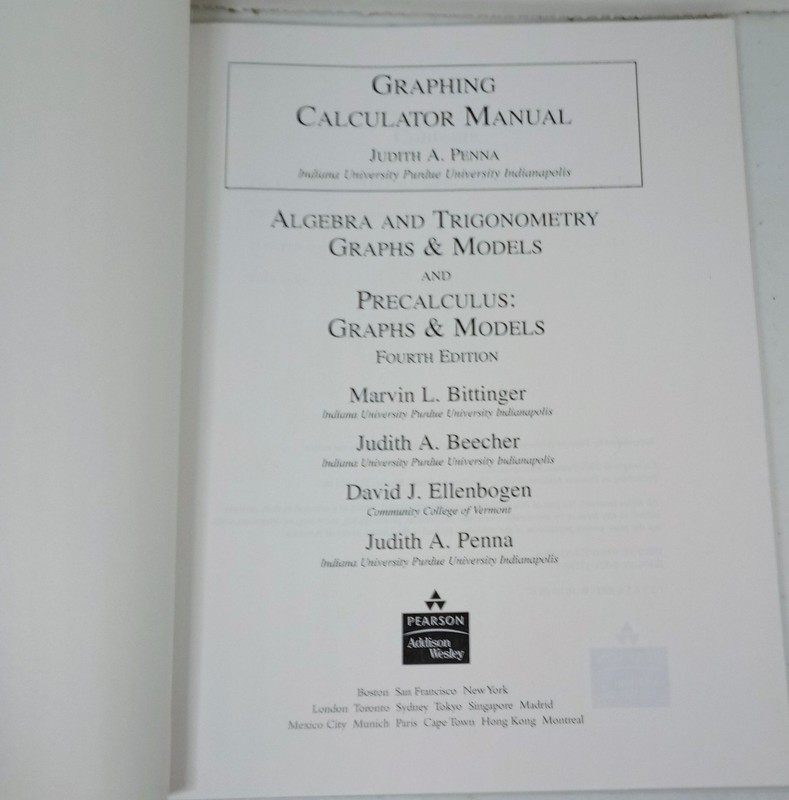 Graphing Calculator Manual Judith A Penna Algebra Trig Precalculus Pearson gallery