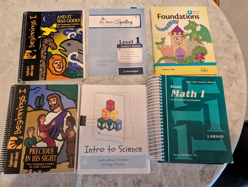 Lot 1st First Grade Homeschool Curriculum, Saxon Math, Logic Of English, Used