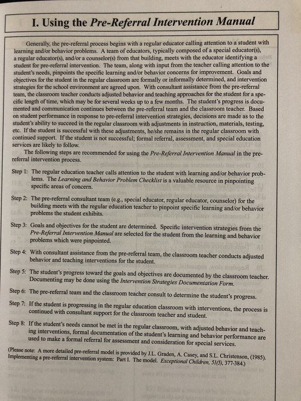 Pre Referral Intervention Manual Fourth Edition gallery