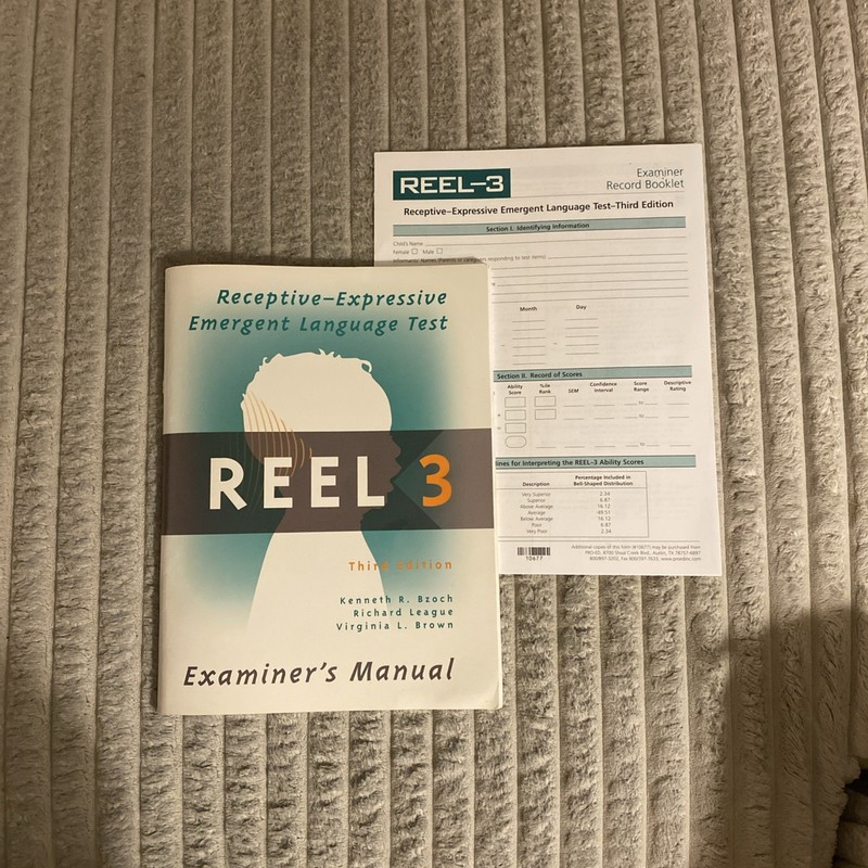 Speech Therapy Test : Receptive Expressive Emergent Language Test-3 + Booklet
