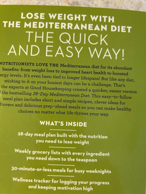 Good Housekeeping Quick Easy 28 Day Mediterranean Diet Spiral Bound Cook Book gallery