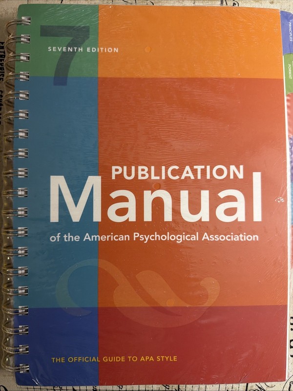 APA Publication Manual, 7th Edition, Spiral Bound w/ Tabs, Official (Free Ship)