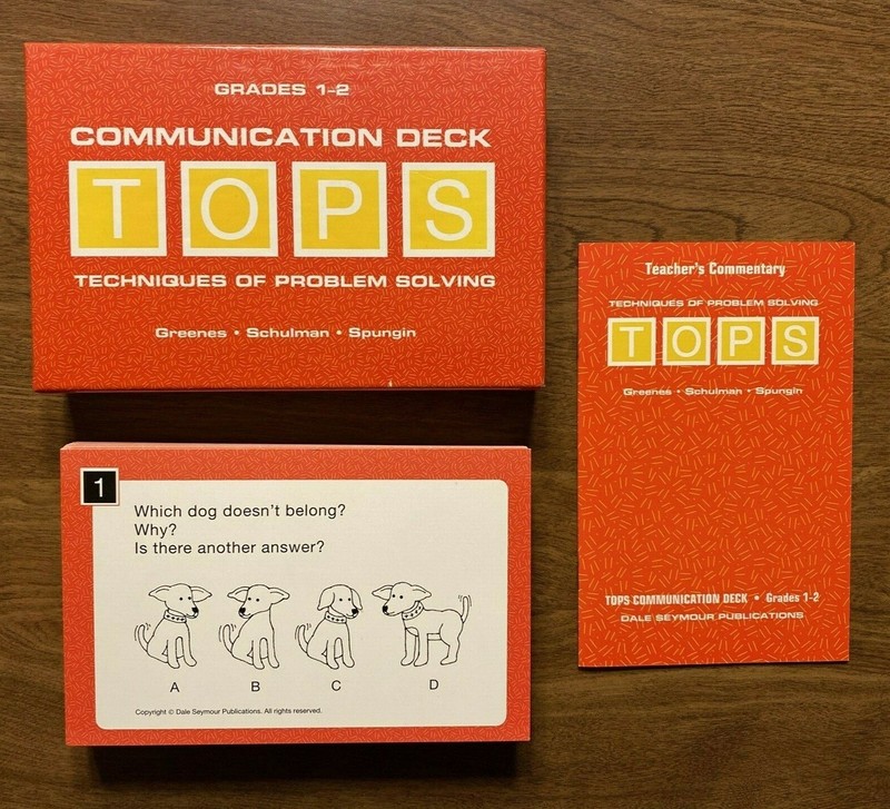 TOPS Problem Solving Deck Grades 1-2 100 Illustrated Cards Dale Seymour 1995 B8