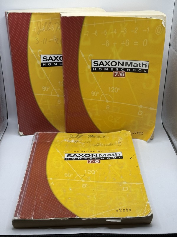 Saxon Math 7/6 Homeschool (2) Student Text Books & Solutions Manual 4th Edition
