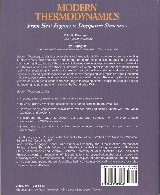 Modern Thermodynamics: From Heat Engines to Dissipative Structures gallery