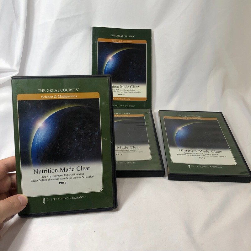 Great Courses NUTRITION MADE CLEAR Parts 1-3 DVD Set and Guidebook
