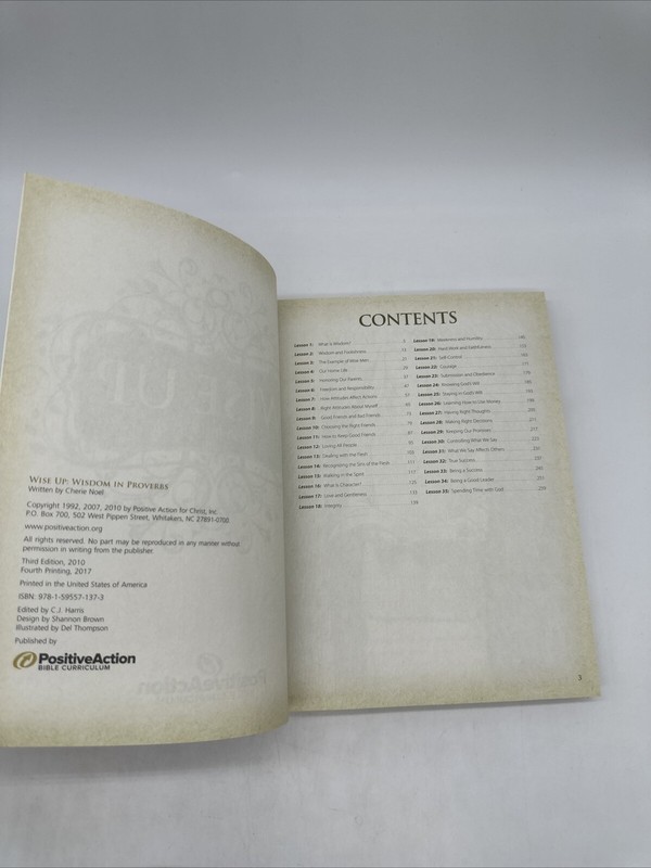 Wise Up: Wisdom in Proverbs Student Manual Positive Action for Christ NEW gallery