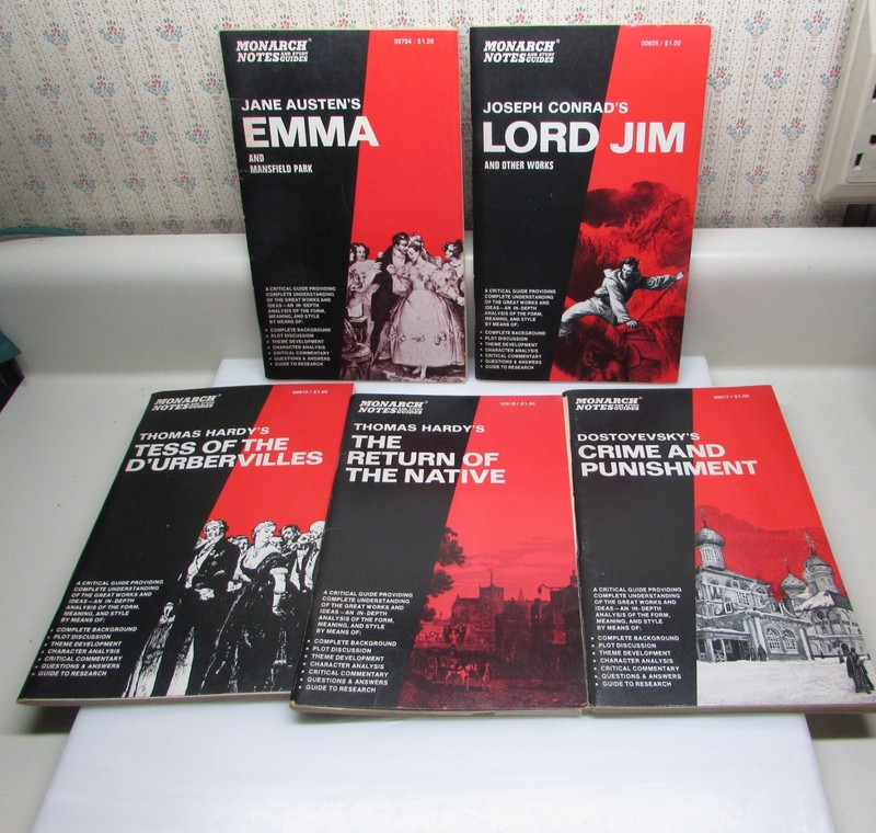 Monarch Notes & Study Guide Crime/Punishment-EMMA-Lord Jim Etc