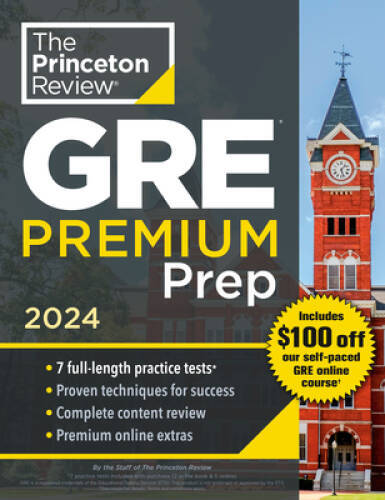 Princeton Review GRE Premium Prep, 2024: 7 Practice Tests Review Tech – GOOD