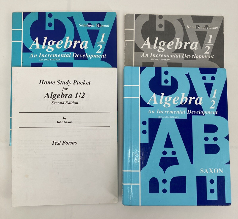 Saxon Algebra 1/2 Set (2nd Second): Textbook Answers Solutions Manual Test Forms