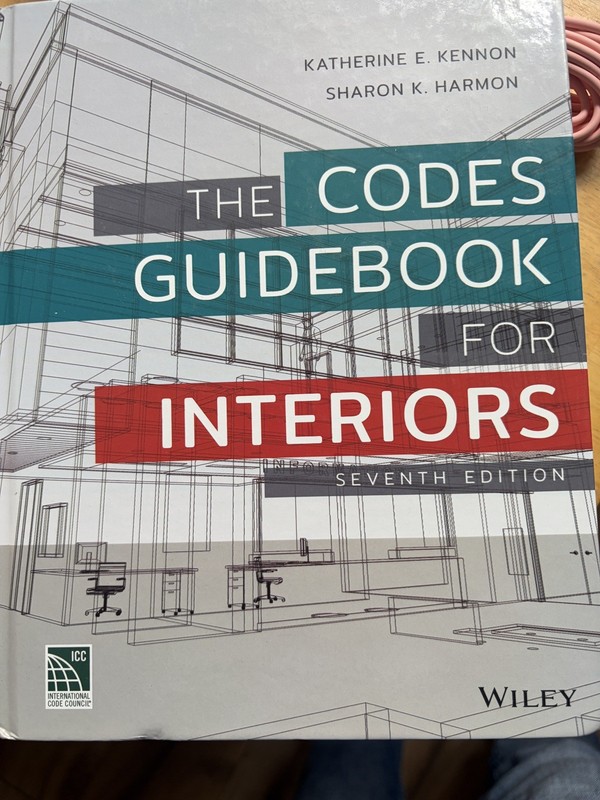 The Codes Guidebook for Interiors 7th Edition Hardcover (Wiley 2018) Clean Copy