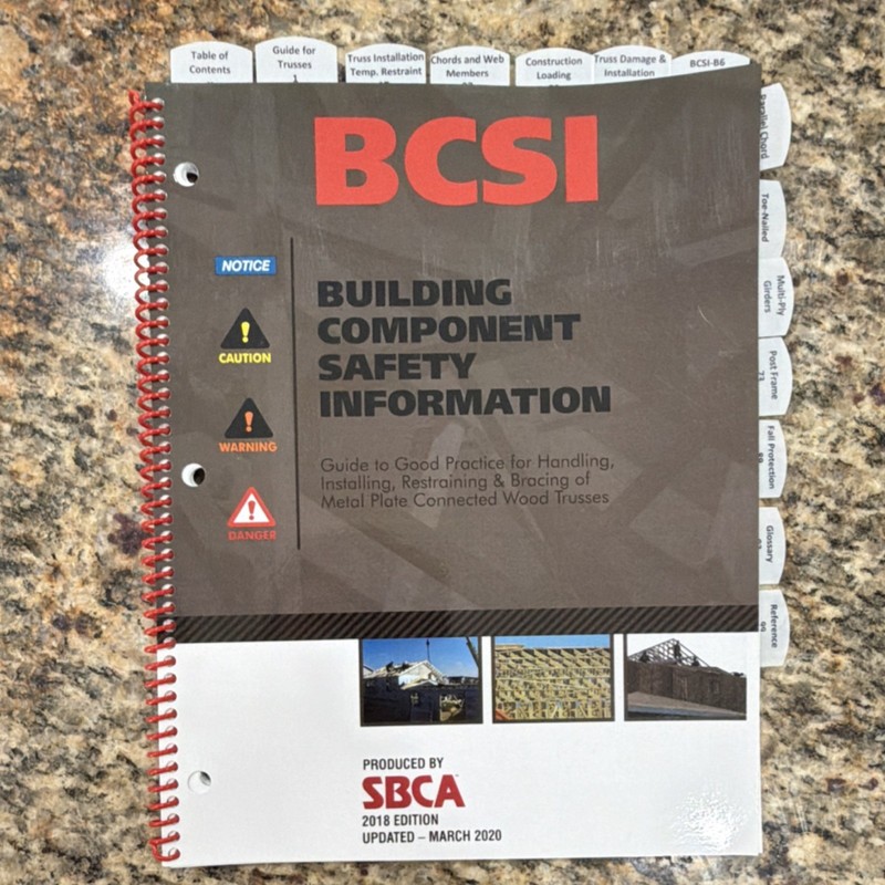 BCSI Building Component Safety Information Guide 2018 Tabbed Wire Bound