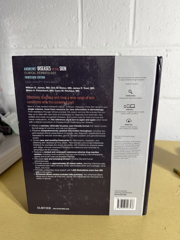 Andrews’ Diseases Of The Skin Clinical Dermatology HB Book Elsevier 13 Edition gallery