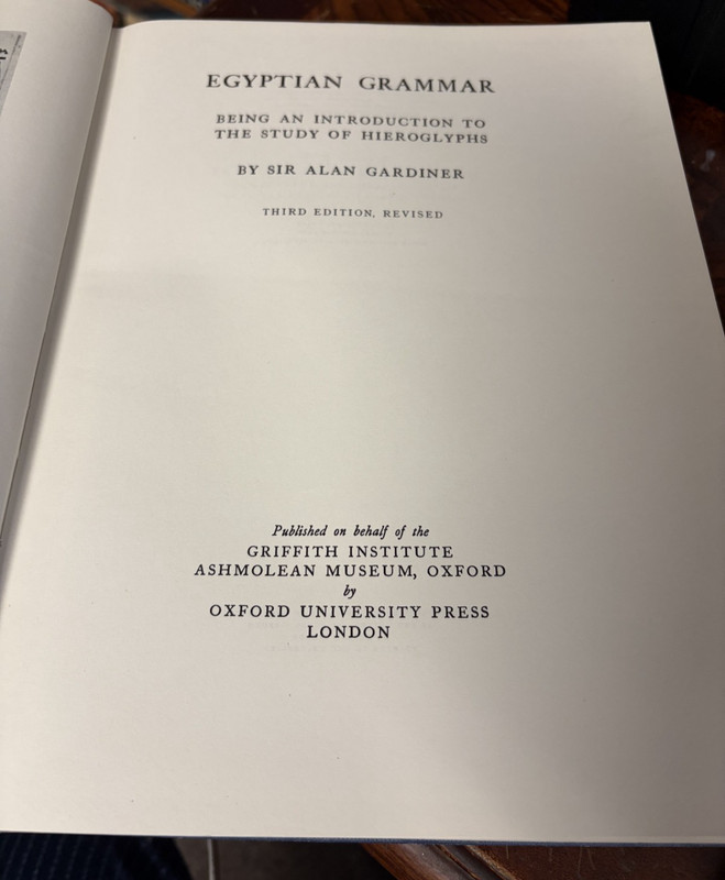 Egyptian Grammar Being an Introduction to the Study of Hieroglyphics HBDJ 1969 gallery
