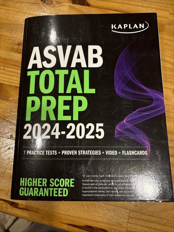 ASVAB Total Prep 2024-2025: 7 Practice – Paperback, by Kaplan Test Prep – Good