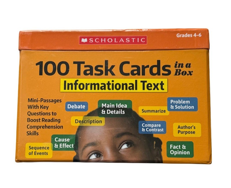 SCHOLASTIC 100 TASK CARDS IN A BOX: INFORMATIONAL TEXT BY Scholastic HARDCOVER