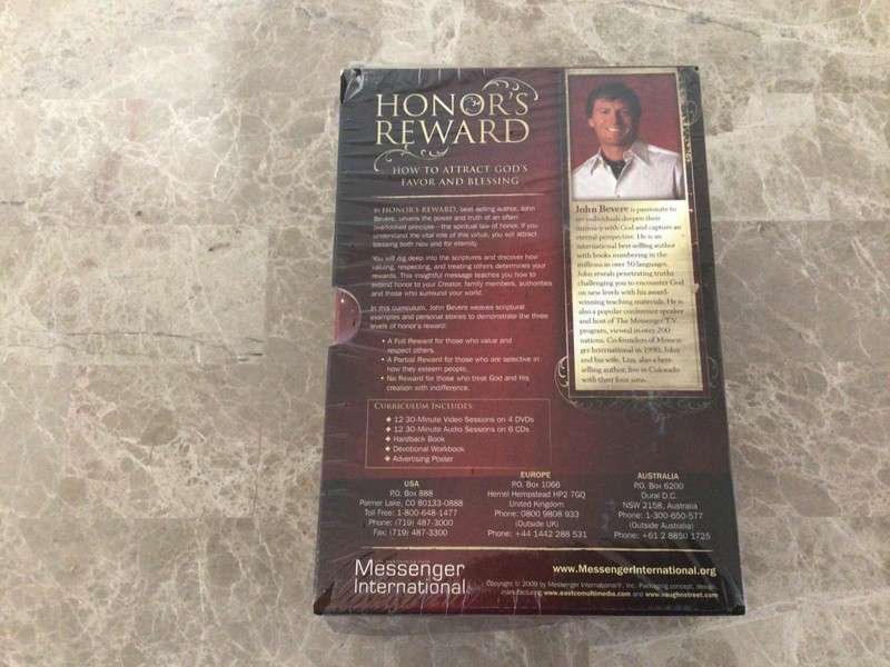 Honor's Reward John Bevere Boxed Set, 4 DVD’s, 6 CD’s, HC Book, PB Workbook gallery