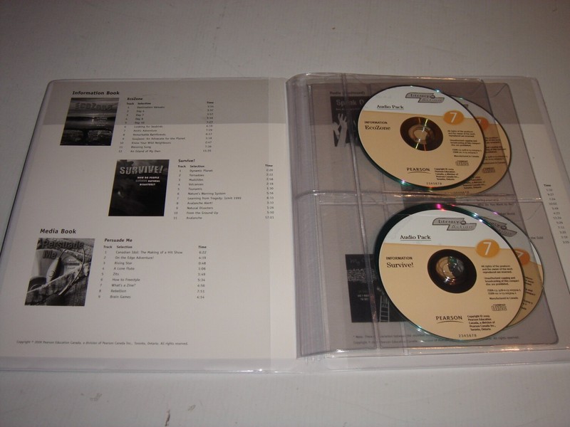 LITERACY IN ACTION Audio Pack 7 (6 CDs) Grade 7 by Pearson Canada 2008 NEW $112 gallery